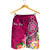 Tahiti Custom Personalised Men's Shorts - Turtle Plumeria (Pink) - Polynesian Pride