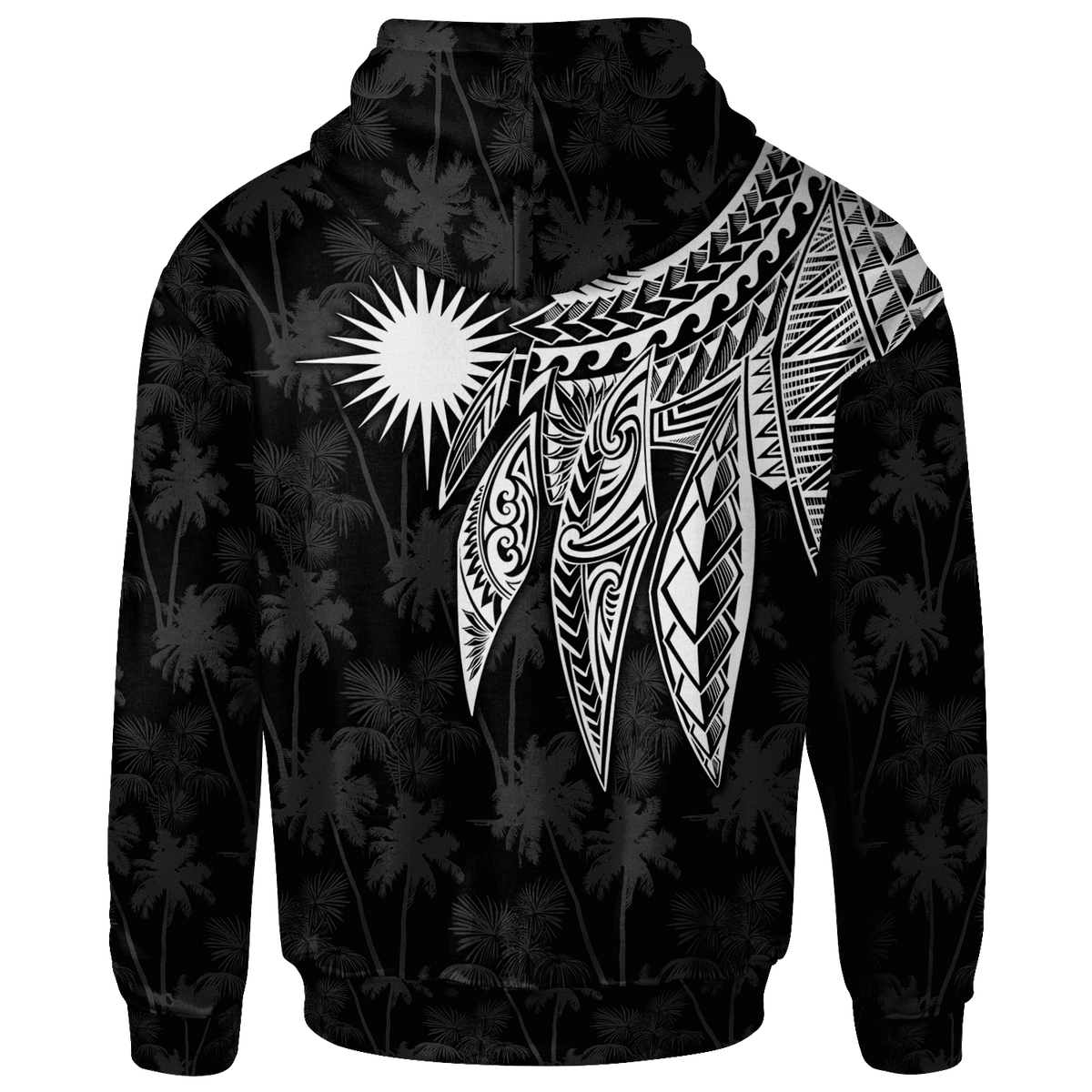 Marshall Islands Hoodie Polynesian Wings (White) - Polynesian Pride