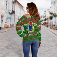 Cook Islands Christmas Women Off Shoulder Sweater - Ugly Christmas - LT12 - Polynesian Pride