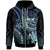 Marshall Islands Custom Zip up Hoodie Coat of Arm with Blue Turtle Unisex Blue - Polynesian Pride