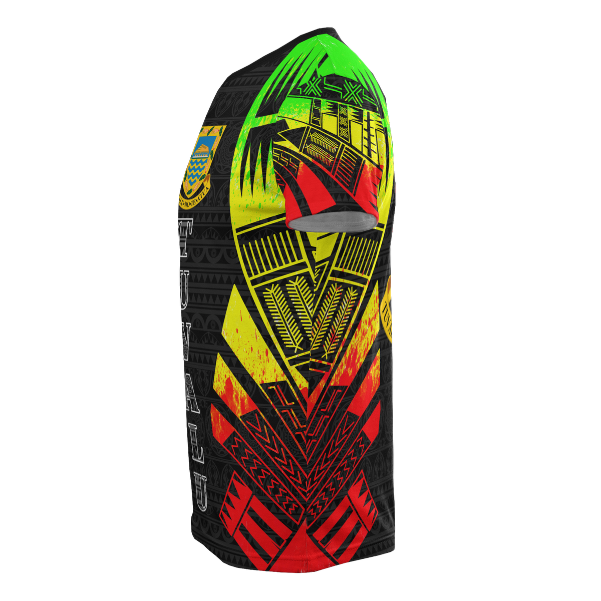 Tuvalu T Shirt Tuvaluan Coat of Arms Polynesian Tattoo Reggae Style - Polynesian Pride