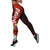 Tonga Polynesian Custom Personalised Legging - Coat Of Arm With Hibiscus Red - Polynesian Pride