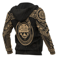 Federated States of Micronesia Zip up Hoodie Gold Heart Shield - Polynesian Pride