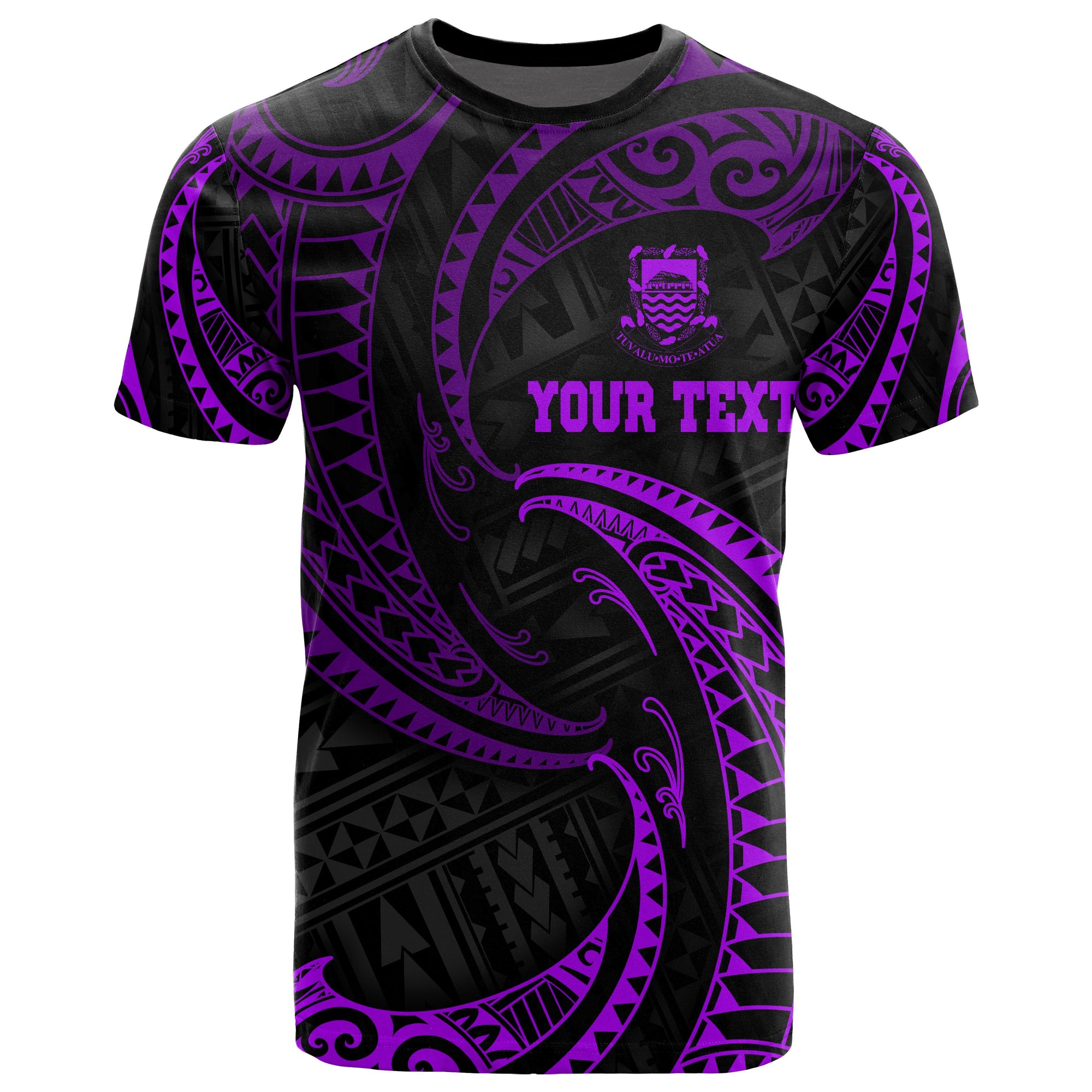 Tuvalu Polynesian Custom T Shirt Purple Tribal Wave Unisex Purple - Polynesian Pride