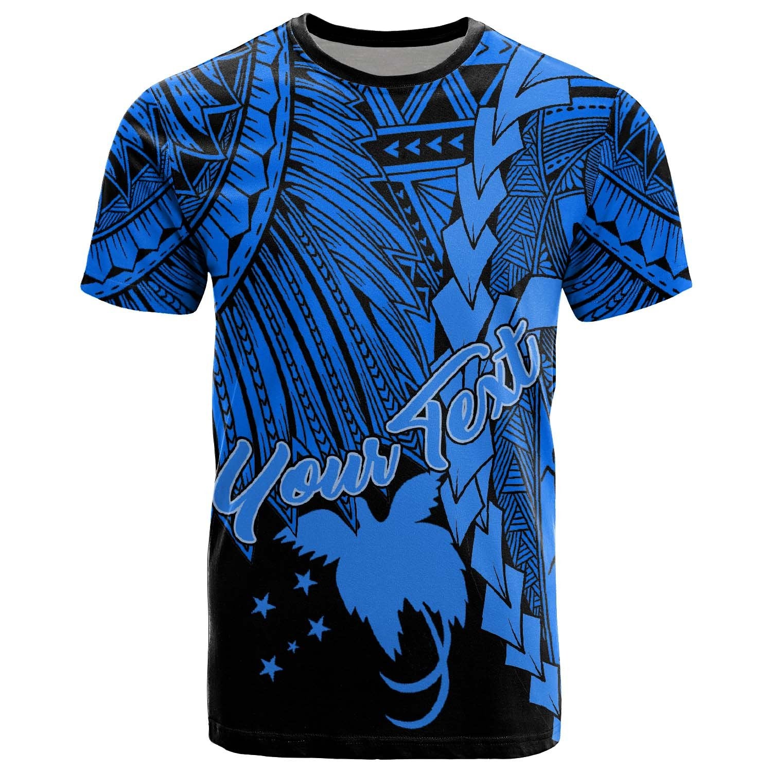 Papua New Guinea Polynesian T Shirt Tribal Wave Tattoo Blue Unisex Blue - Polynesian Pride
