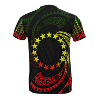 Cook Islands Polynesian T Shirt Reggaee Tribal Wave - Polynesian Pride