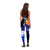 Custom Personalised Samoa Leggings - Humpback Whale with Tropical Flowers (Blue) - Polynesian Pride