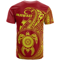Hawaii Polynesian T Shirt Vintage Polynesian Turtle (Red) - Polynesian Pride