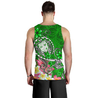 Fiji Custom Personalised Men's Tank Top - Turtle Plumeria (Green) - Polynesian Pride