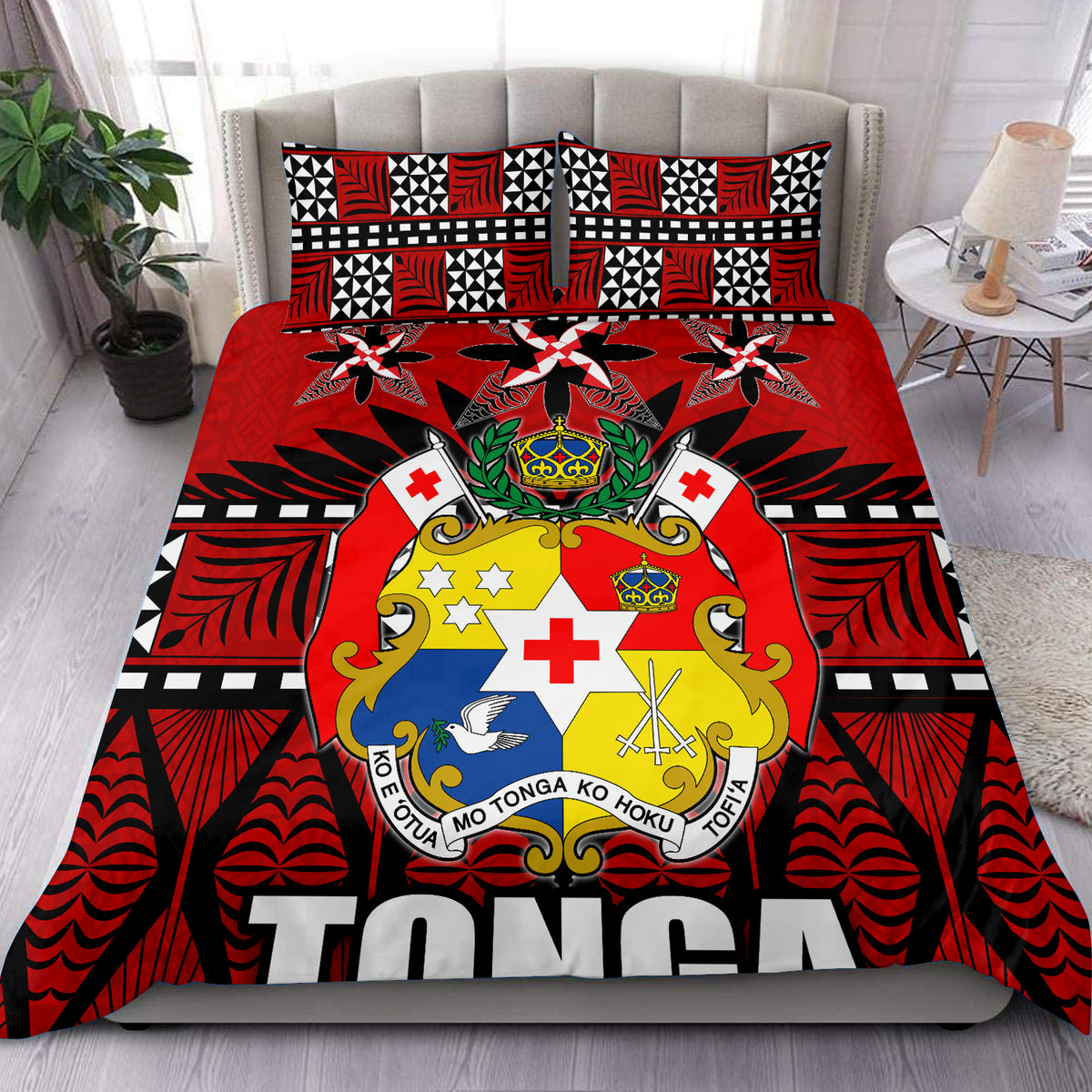 Tonga Bedding Set - Tongan Patterns - LT20 Blue - Polynesian Pride