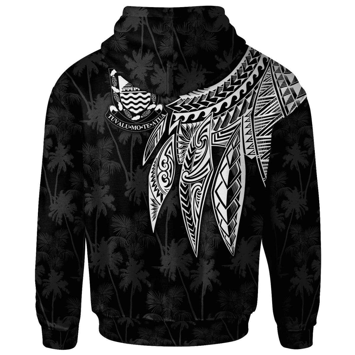 Tuvalu Custom Hoodie Polynesian Wings (White) - Polynesian Pride