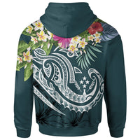 Kosrae Polynesian Hoodie Summer Plumeria (Turquoise) - Polynesian Pride