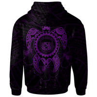 Hawaii Polynesian Zip up Hoodie Vintage Polynesian Turtle (Purple) - Polynesian Pride