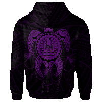 Tahiti Polynesian Custom Hoodie Vintage Polynesian Turtle (Purple) - Polynesian Pride
