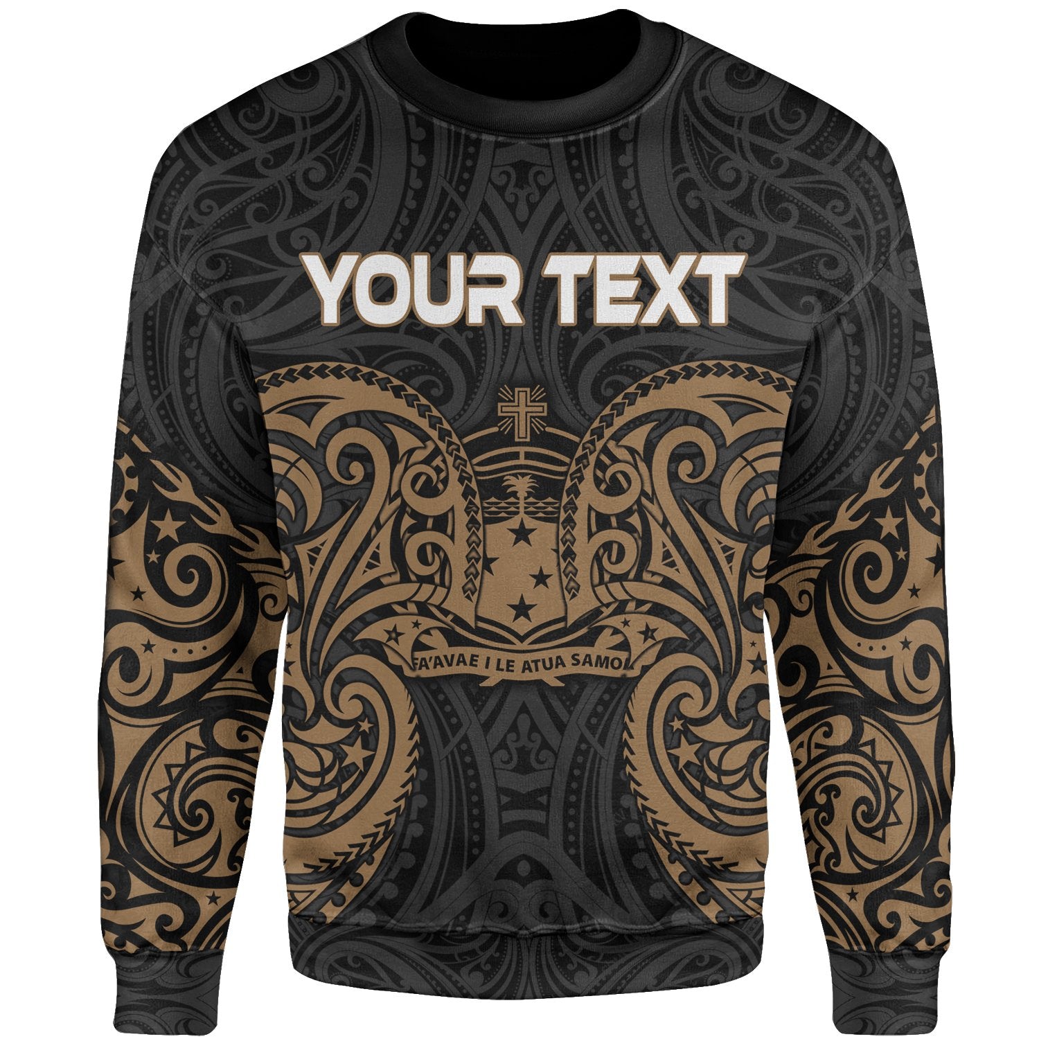 Samoa Polynesian Custom Personalised Sweater - Spirit Style Gold Unisex Gold - Polynesian Pride