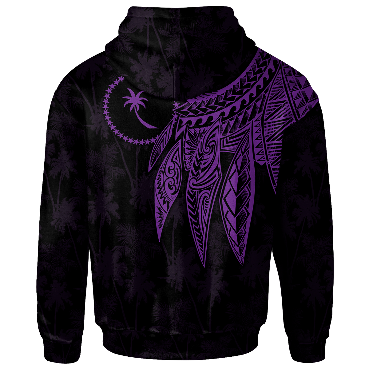 Chuuk Custom Hoodie Polynesian Wings (Purple) - Polynesian Pride