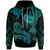 Tahiti Custom Hoodie Polynesian Turtle With Pattern Unisex Blue Green - Polynesian Pride