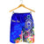 Samoa Custom Personalised Men's Shorts - Turtle Plumeria (Blue) - Polynesian Pride