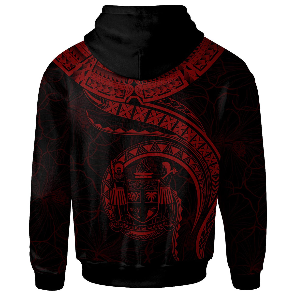 Fiji Polynesian Custom Zip up Hoodie Fiji Waves (Red) - Polynesian Pride