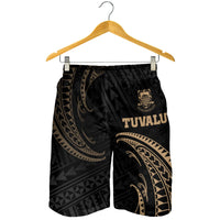 Tuvalu Polynesian Men's Short - Gold Tribal Wave - Polynesian Pride