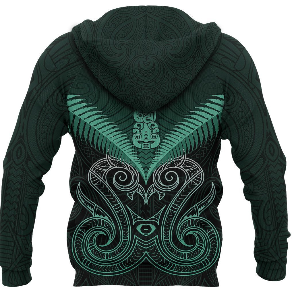 Maori Manaia New Zealand Hoodie Turquoise - Polynesian Pride