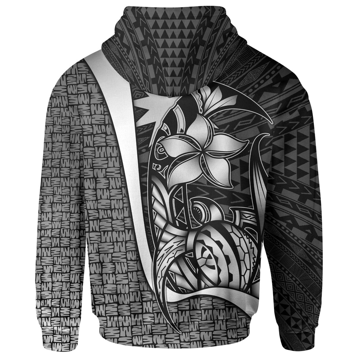 Nauru Polynesian Hoodie White Turtle with Hook - Polynesian Pride