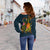 Cook Islands Polynesian Personalised Women's Off Shoulder Sweater - Legend of Cook Islands (Blue) - Polynesian Pride