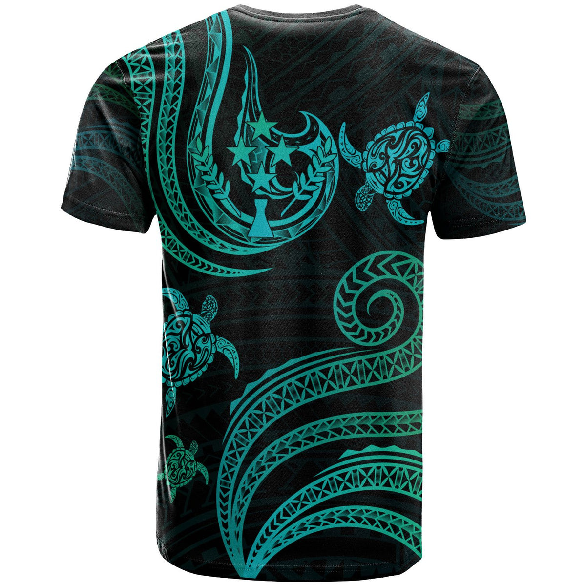 Kosrae Custom T Shirt Polynesian Turtle With Pattern - Polynesian Pride