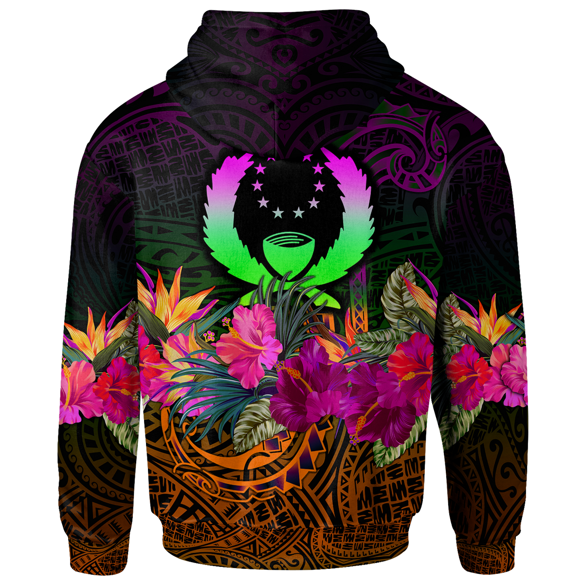 Pohnpei Custom Hoodie Summer Hibiscus - Polynesian Pride