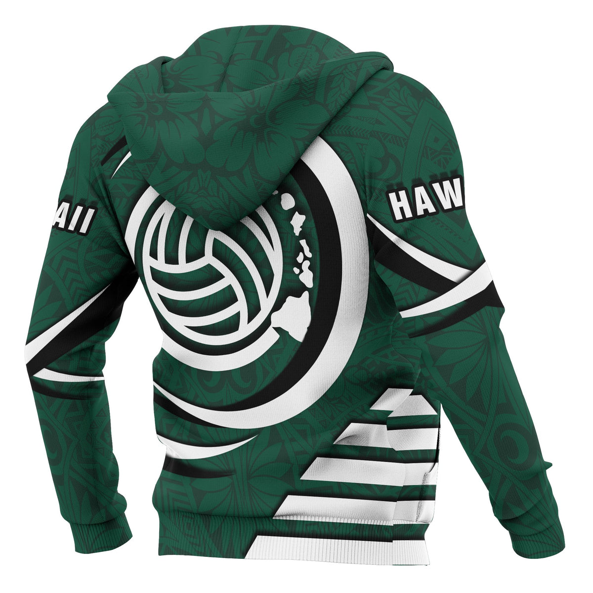 Polynesian Hawaii Hoodie Volleyball Hawaii Map - Polynesian Pride
