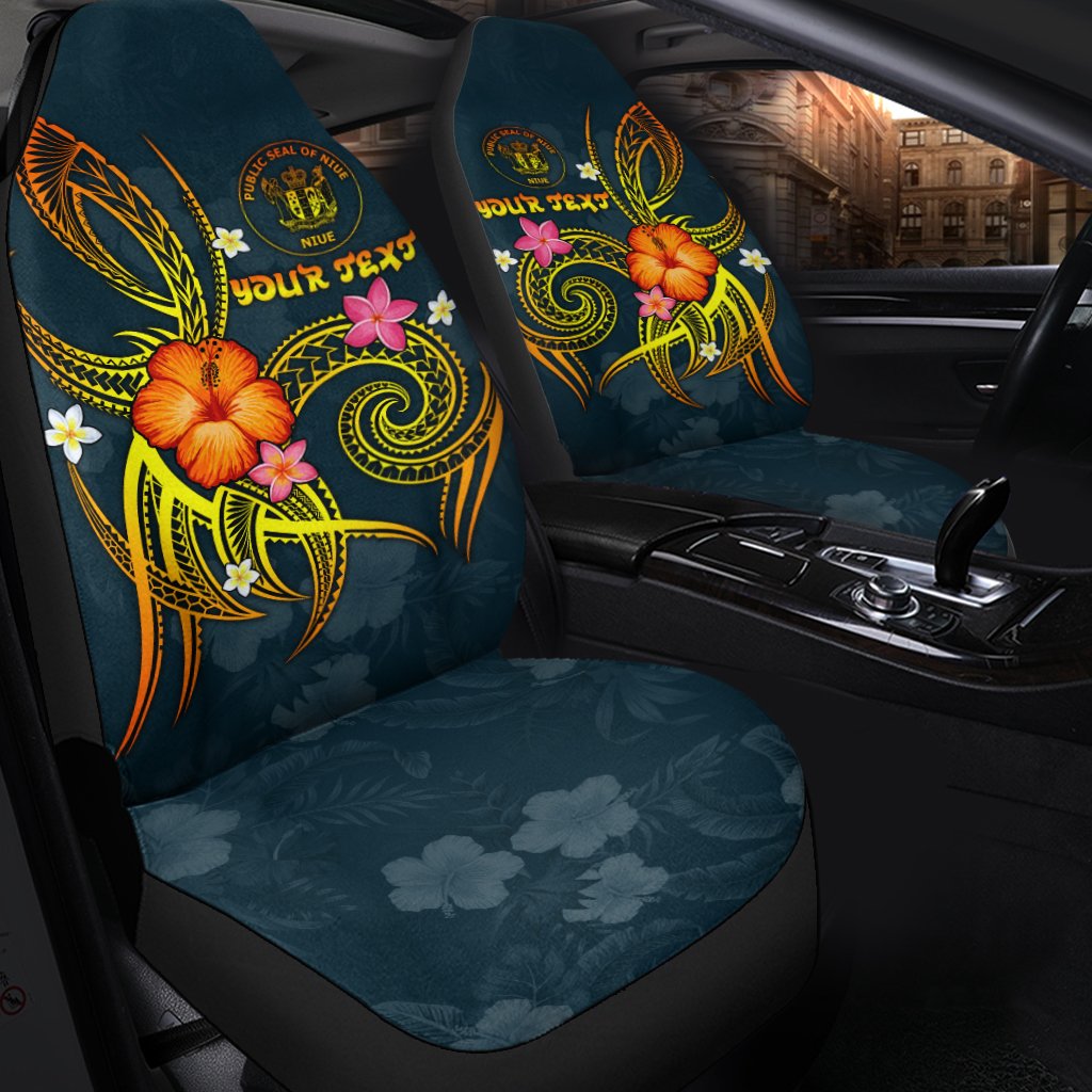 Niue Polynesian Personalised Car Seat Covers - Legend of Niue (Blue) - Polynesian Pride