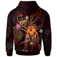 Guam Polynesian Custom Zip up Hoodie Legend of Guam (Red) - Polynesian Pride