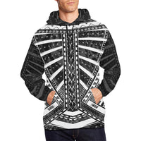 Polynesian Tattoo All Over Hoodie White - Polynesian Pride