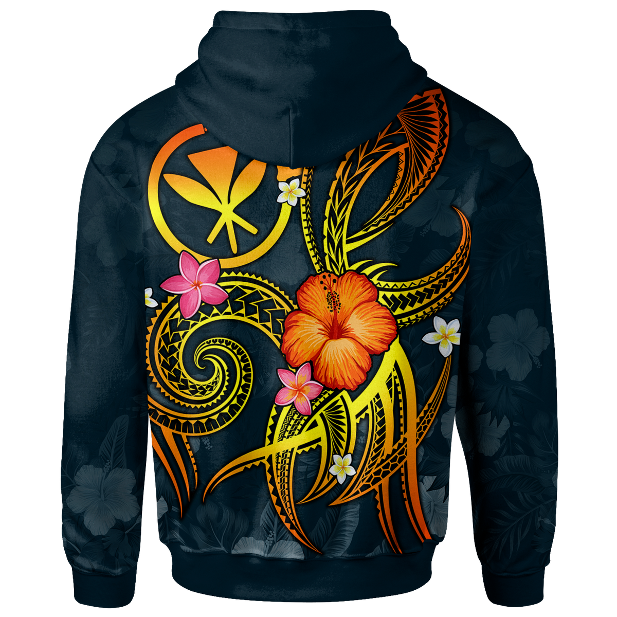 Polynesian Hawaii Custom Hoodie Legend of Kanaka Maoli (Blue) - Polynesian Pride