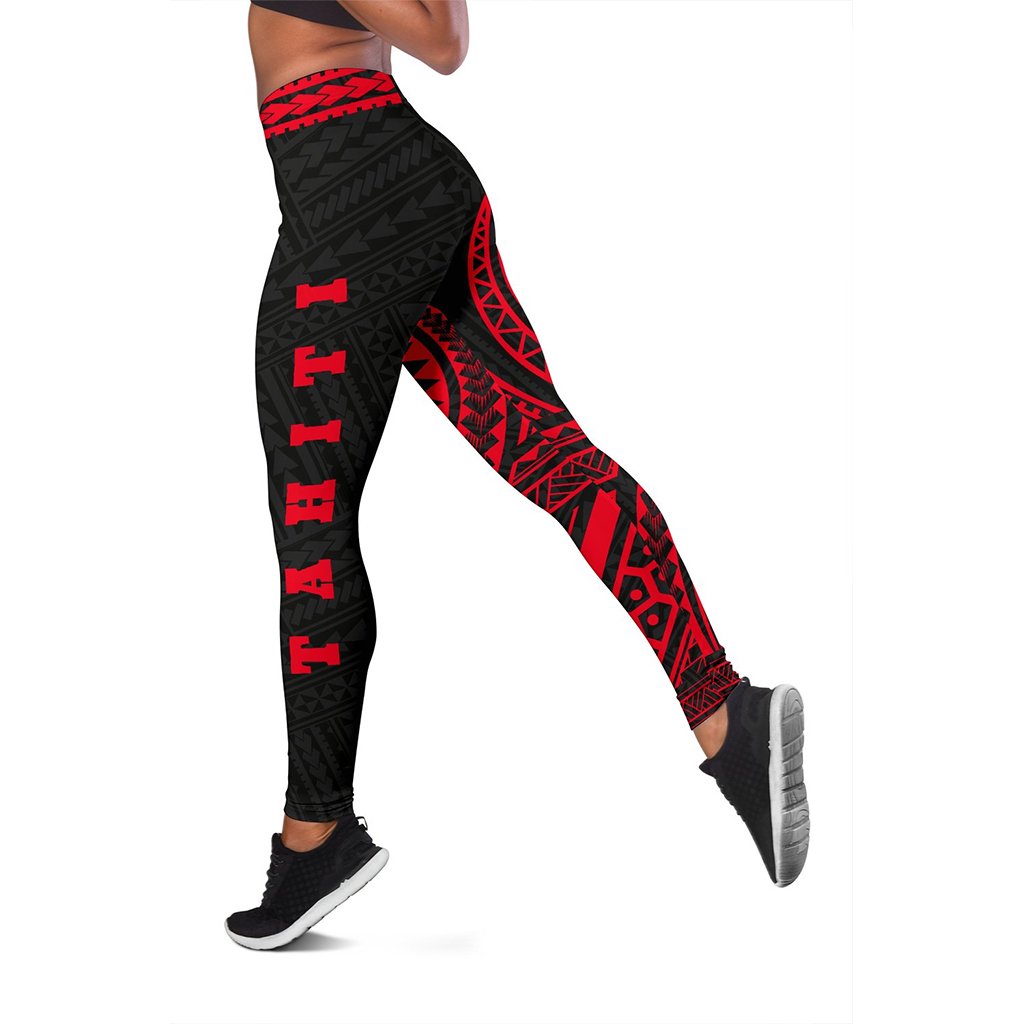 Tahiti Women's Leggings - Polynesian Red Version - Polynesian Pride