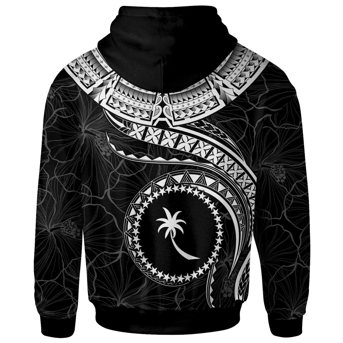 Chuuk Polynesian Hoodie Chuuk Waves (White) - Polynesian Pride