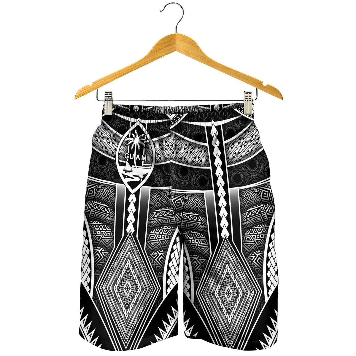 Polynesian Men Short - Guam Symbols With Poly Patterns - Polynesian Pride