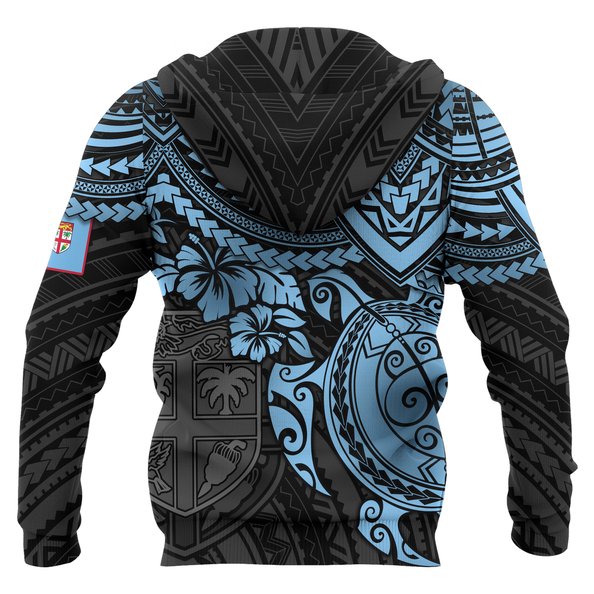 Fiji Polynesian Hoodie Blue Turtle - Polynesian Pride