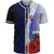 Samoa Polynesian Custom Personalised Baseball Shirt - Coat Of Arm With Hibiscus Blue Unisex Blue - Polynesian Pride