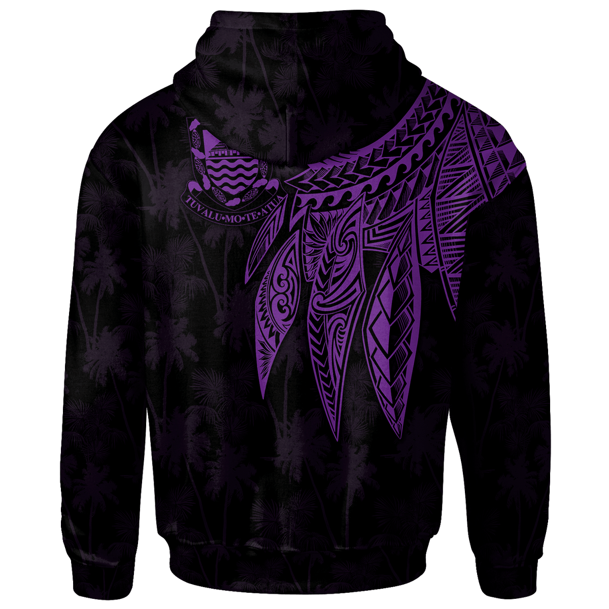 Tuvalu Custom Hoodie Polynesian Wings (Purple) - Polynesian Pride