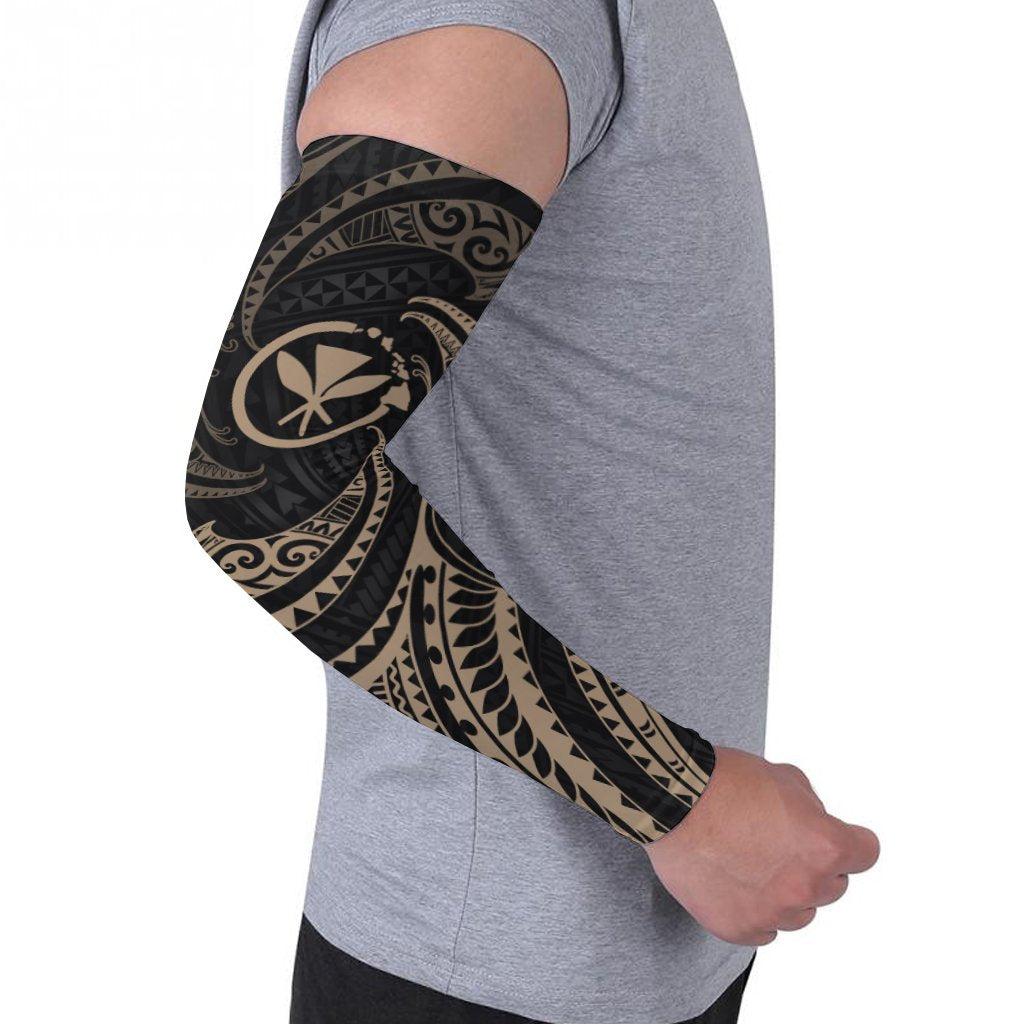 Polynesian Hawaii Arm Sleeve - Gold Tribal Wave - Polynesian Pride