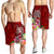 Tonga Men's Shorts - Turtle Plumeria (RED) - Polynesian Pride