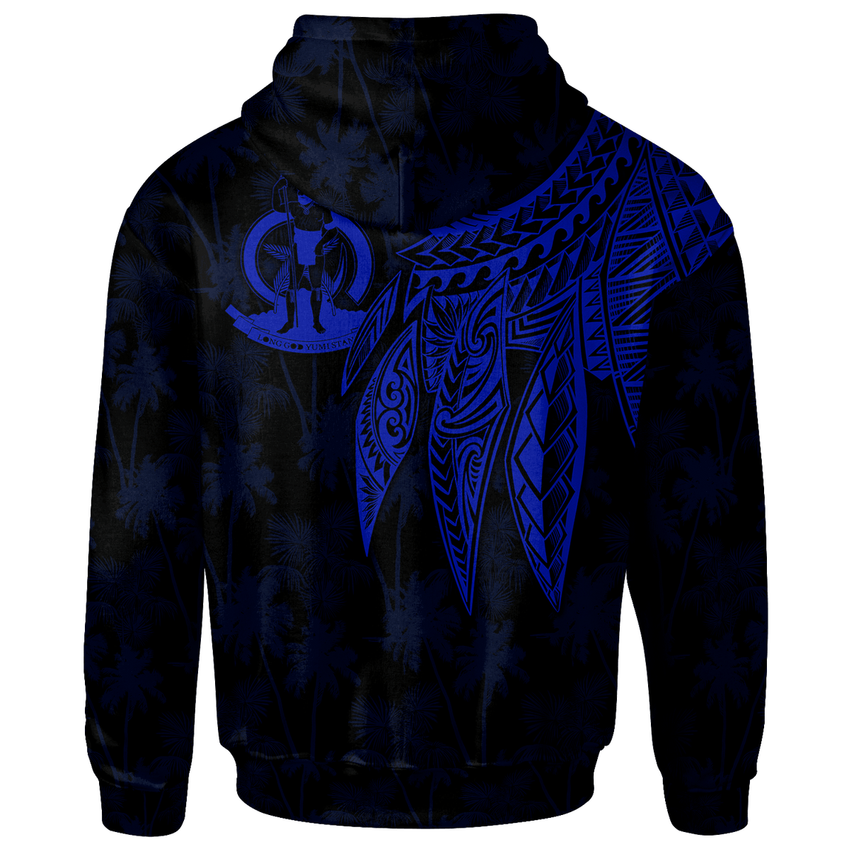 Vanuatu Hoodie Polynesian Wings (Blue) - Polynesian Pride