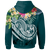 Tonga Polynesian Hoodie Summer Plumeria (Turquoise) - Polynesian Pride