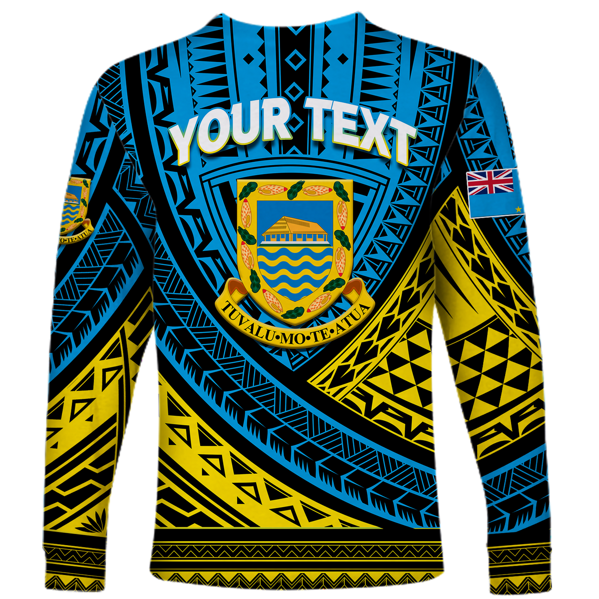 (Custom Personalised) Tuvalu Long Sleeve Shirt 44th Independence Anniversary - Tribal Pattern - LT12 - Polynesian Pride