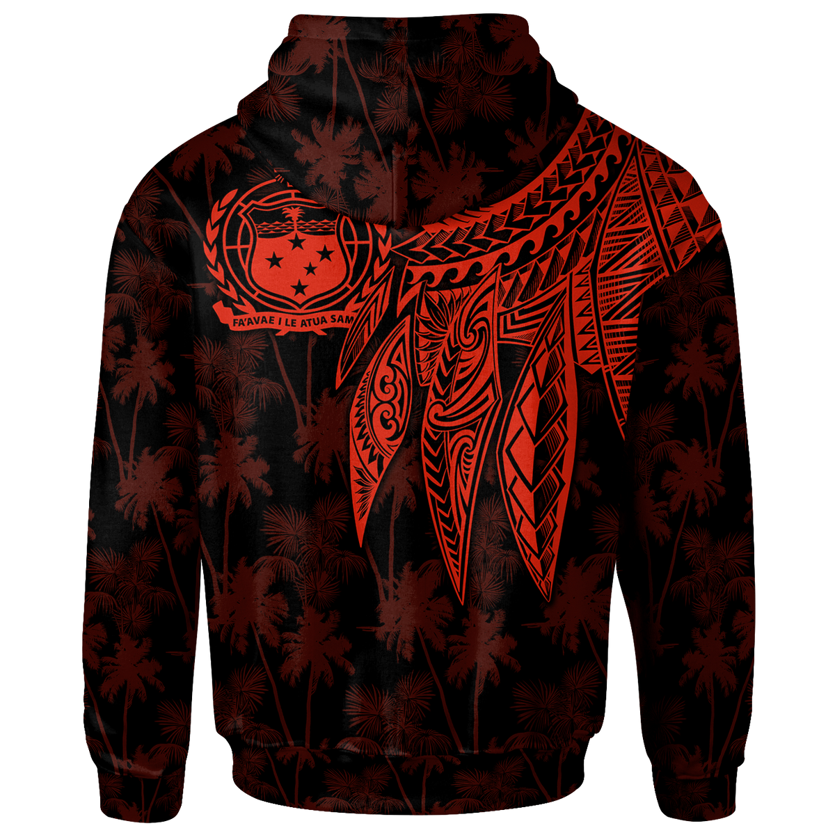 Samoa Zip up Custom Hoodie Polynesian Wings (Red) - Polynesian Pride