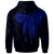 Tahiti Zip up Hoodie Polynesian Wings (Blue) - Polynesian Pride
