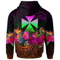 Wallis and Futuna Custom Hoodie Summer Hibiscus - Polynesian Pride