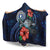 Northern Mariana Islands Polynesian Hooded Blanket - Blue Turtle Hibiscus - Polynesian Pride