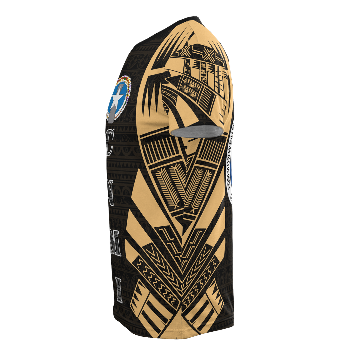 Northern Mariana Islands T Shirt C N M I FLag Polynesian Tattoo Gold Style - Polynesian Pride